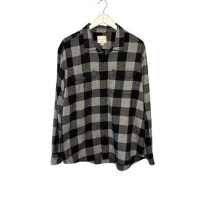 American Eagle black and gray plaid flannel shirt - XXL